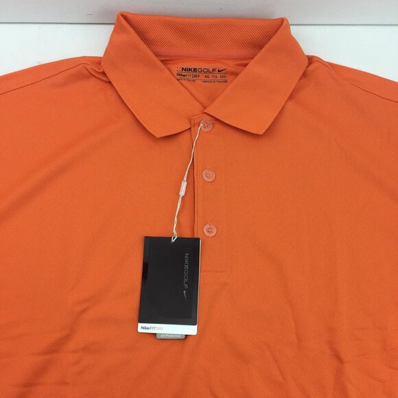 Nike Golf Mens Fit Dry Orange Polo Shirt UV Protective 128898-835 Size XXL - Picture 4 of 10